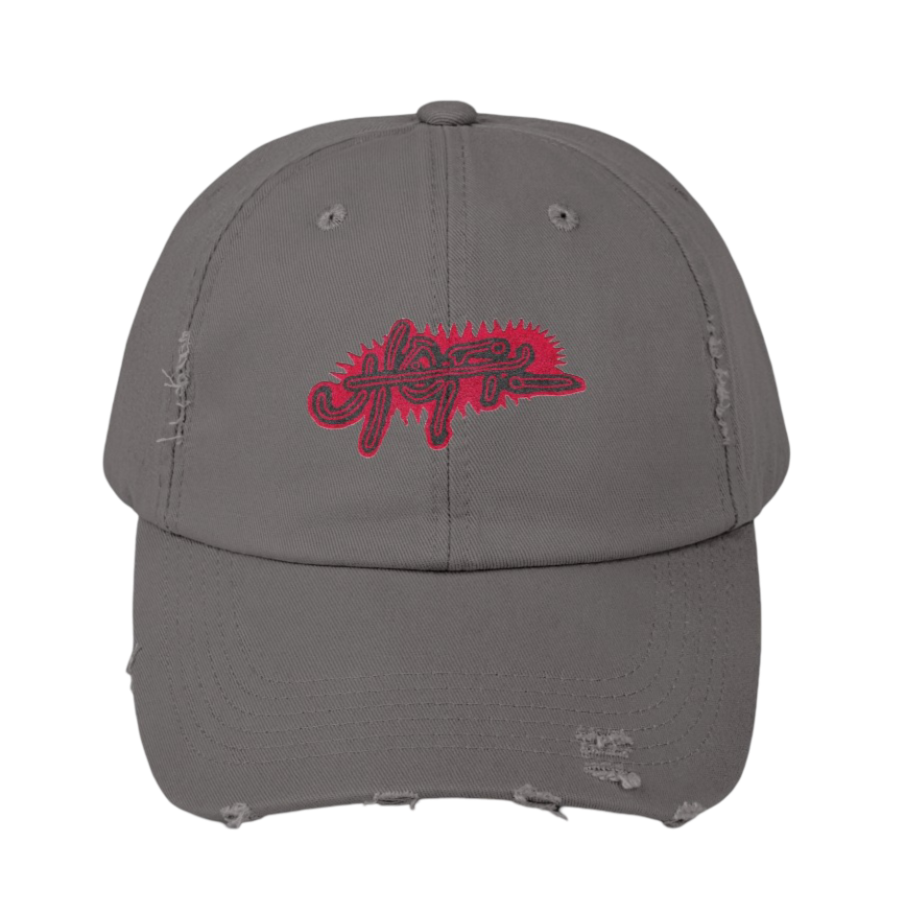 TRAVIS SCOTT TOUR MERCH - UTOPIA RED DISTRESSED HAT