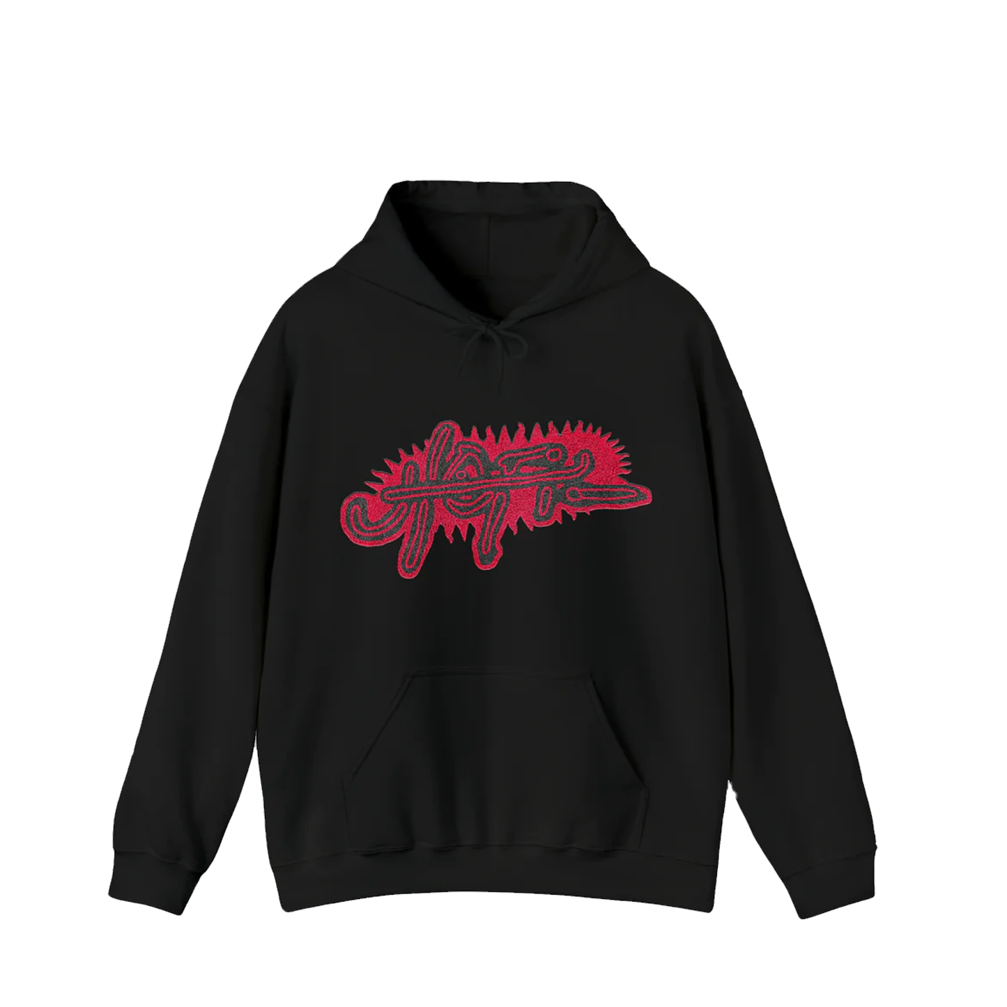 TRAVIS SCOTT TOUR MERCH - TRAVIS SCOTT SIGNATURE RED UTOPIA BLACK HOODIE