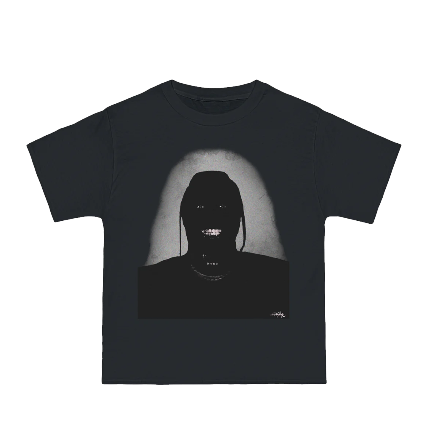 TRAVIS SCOTT TOUR MERCH - TRAVIS SCOTT I KNOW I KNOW I KNOW FACE BLACK TEE