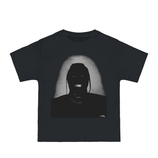 TRAVIS SCOTT TOUR MERCH - TRAVIS SCOTT I KNOW I KNOW I KNOW FACE BLACK TEE