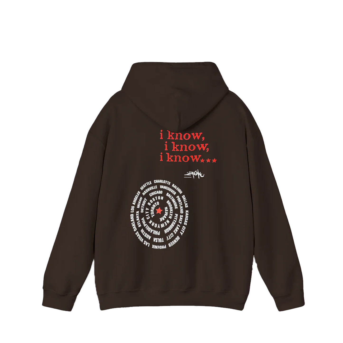 TRAVIS SCOTT TOUR MERCH - TRAVIS SCOTT I KNOW BROWN HOODIE