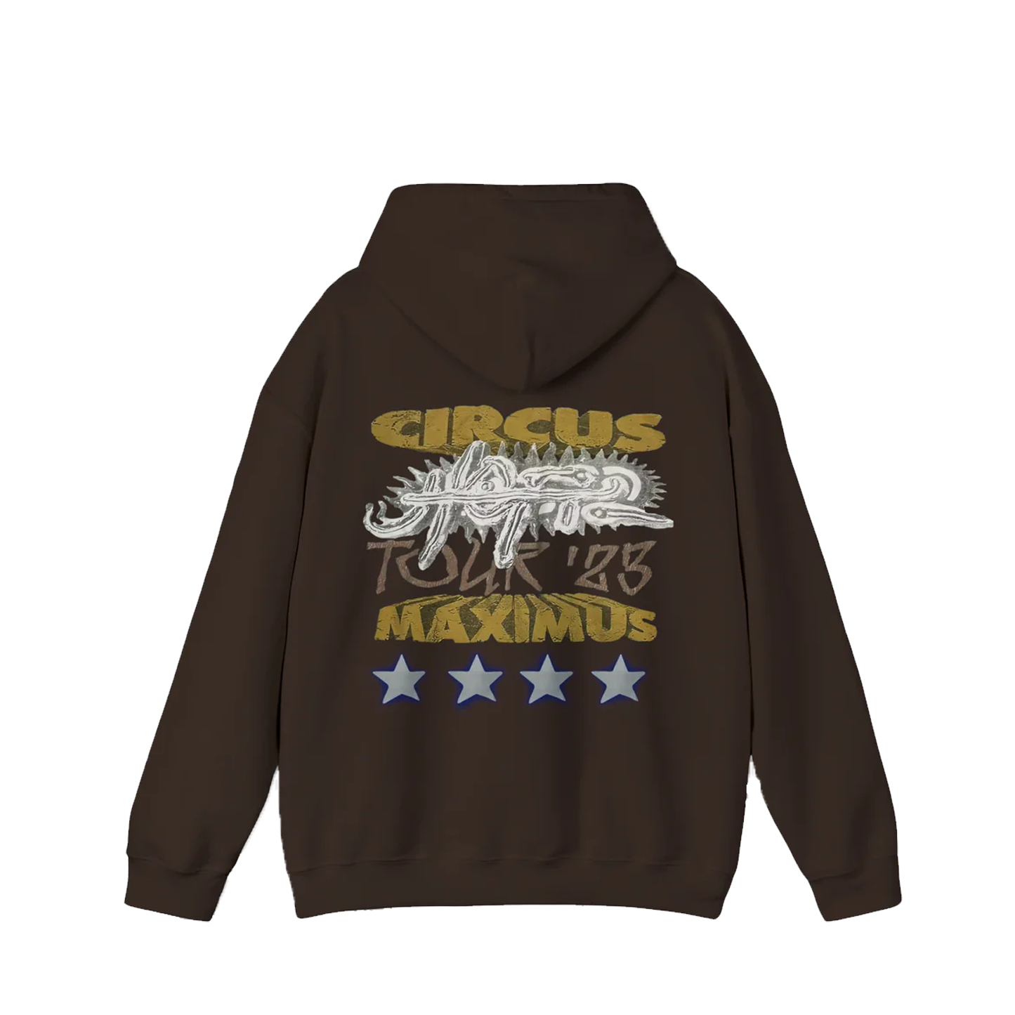 TRAVIS SCOTT TOUR MERCH - TRAVIS SCOTT SIGNATURE CIRCUS MAXIMUS BROWN HOODIE