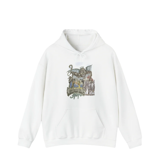 TRAVIS SCOTT TOUR MERCH - TRAVIS SCOTT SKELETONS CIRCUS MAXIMUS TOUR WHITE HOODIE